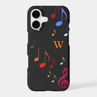 colours on black musical notes