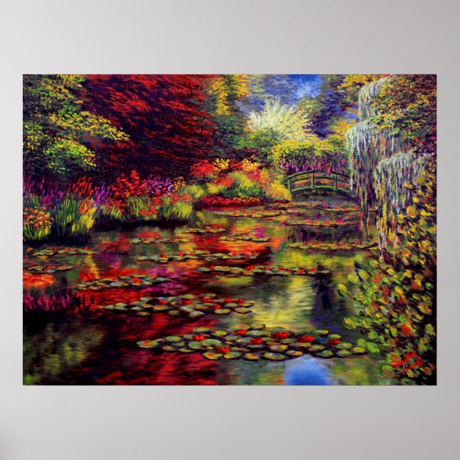 Colours on Monet's Pond Poster (Front)