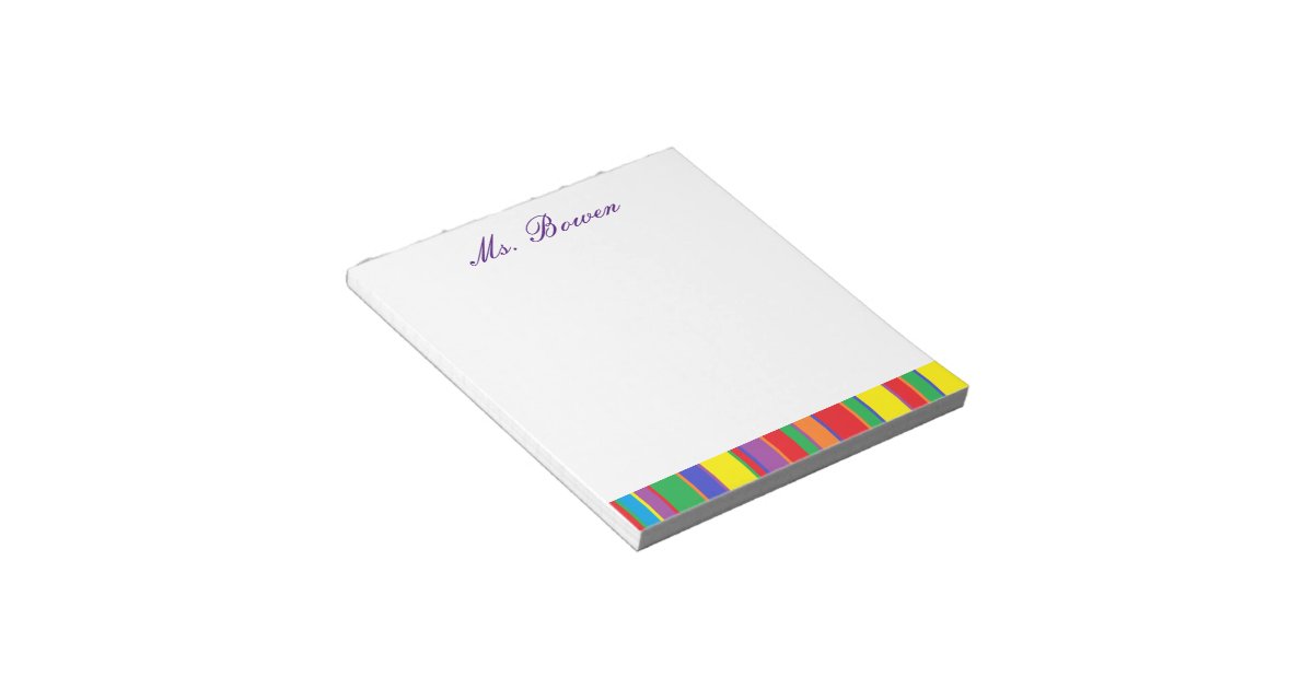 "Colours" Personalised Notepad Zazzle