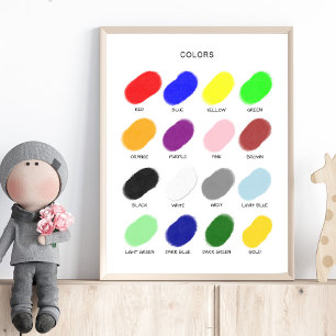 Colours Poster – Preschool Wall Art