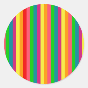 Colours Rainbow Stripes Decor Classic Round Sticker