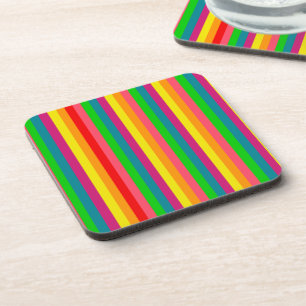 Colours Rainbow Stripes Decor Coaster