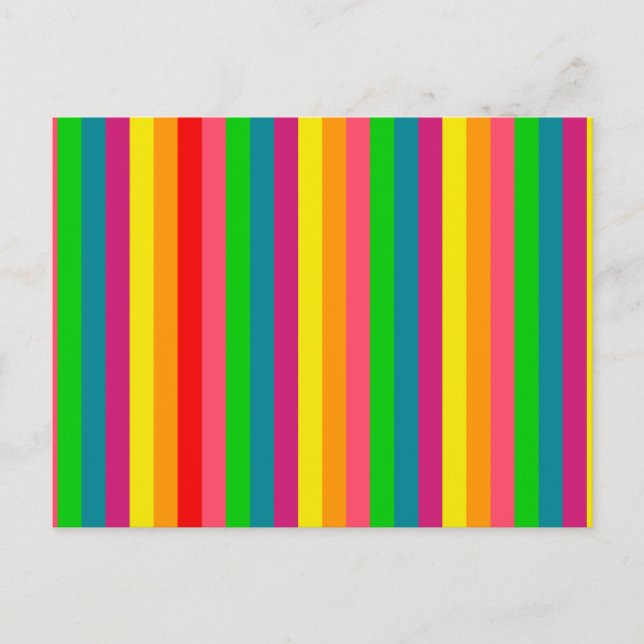 Colours Rainbow Stripes Decor Postcard (Front)