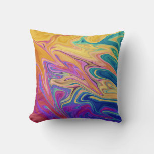 Colours River Abstract Painting Best Fine Art Cushion