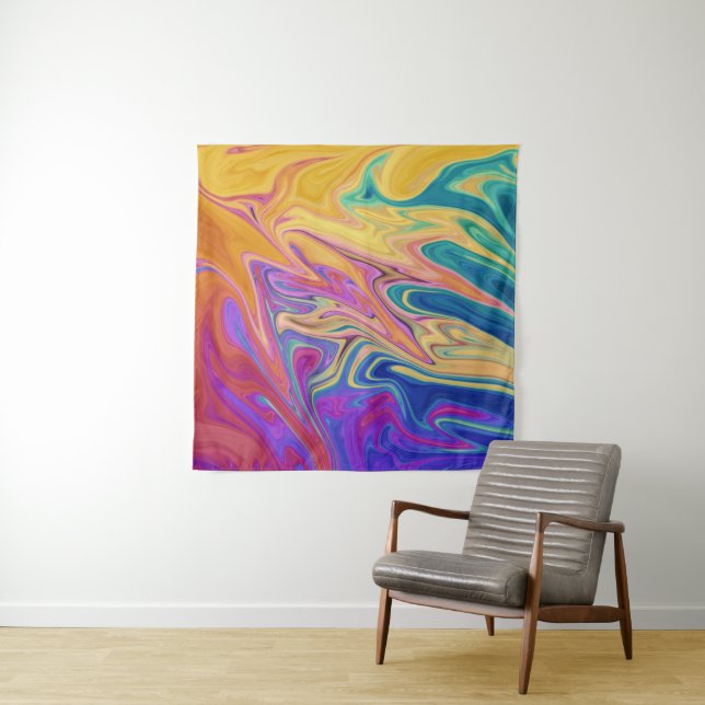 Colours River Abstract Painting | Best Fine Art Tapestry (In Situ)
