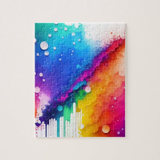 Colours Splash Abstract Watercolor Jigsaw Puzzle (Vertical)