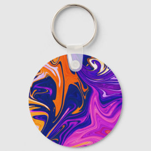Colours Storm   Best abstract colourful painting Key Ring