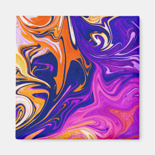 Colours Storm   Best abstract colourful painting Magnet