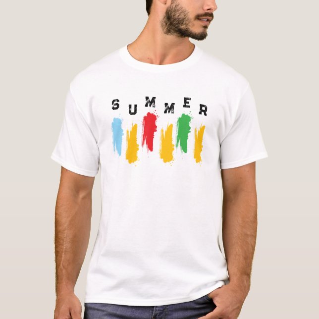 Colours Summer Vibes Graphic Tee Minimalist Tshirt (Front)