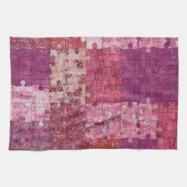 Colours Textiles Puzzles Tea Towel (Horizontal)