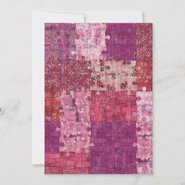 Colours Texture Puzzle Invitation (Front)