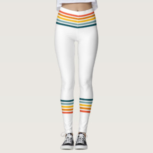 Colours & White Trendy 80's Tube Sock Style Leggings