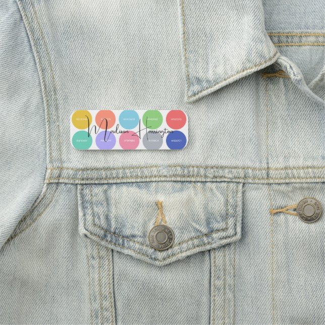 Colours with Hex Codes Custom Name Designer Tag (In Situ)