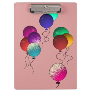 Colourul Cheerful Balloons Fun Bright Clipboard