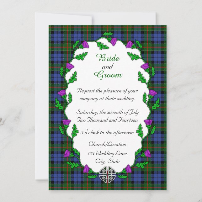 Colquhoun Celtic Wedding Invitation (Front)