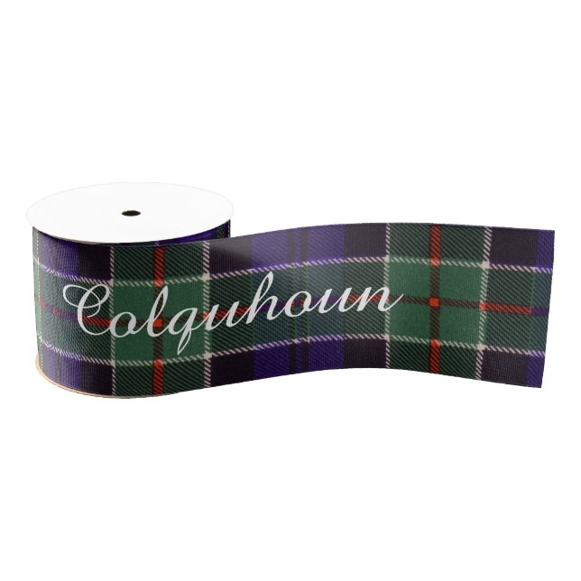Colquhoun clan Plaid Scottish tartan Grosgrain Ribbon (Spool)