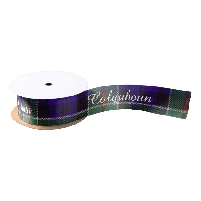 Colquhoun clan Plaid Scottish tartan Satin Ribbon (Spool)