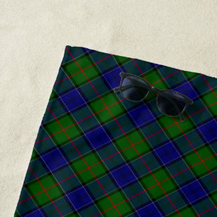 Colquhoun tartan blue green plaid beach towel
