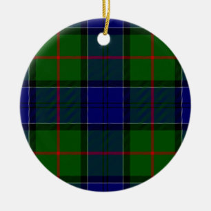 Colquhoun tartan blue green plaid ceramic ornament