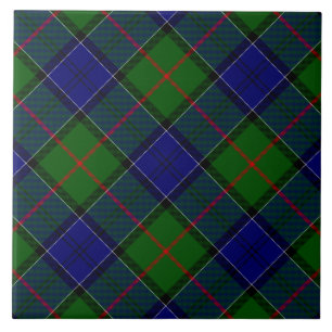 Colquhoun tartan blue green plaid ceramic tile