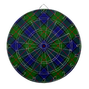 Colquhoun tartan blue green plaid dartboard