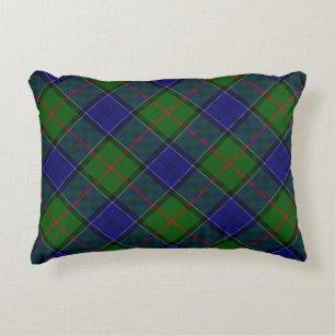 Colquhoun tartan blue green plaid decorative cushion