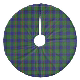 Colquhoun tartan blue green plaid fleece tree skirt