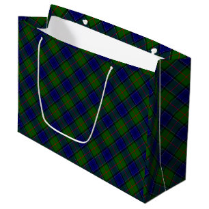 Colquhoun tartan blue green plaid large gift bag