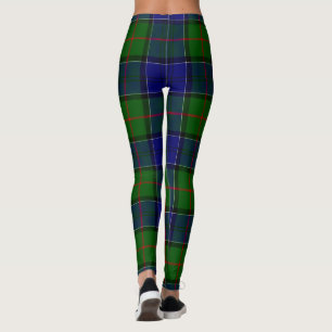 Colquhoun tartan blue green plaid leggings