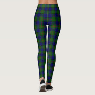 Colquhoun tartan blue green plaid leggings