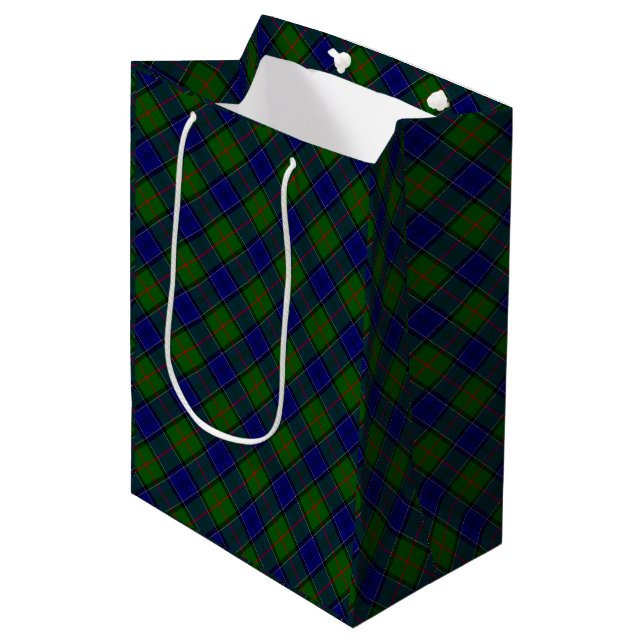 Colquhoun tartan blue green plaid medium gift bag (Front Angled)