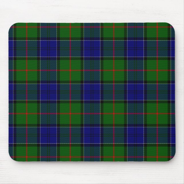 Colquhoun tartan blue green plaid mouse pad (Front)