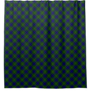 Colquhoun tartan blue green plaid shower curtain