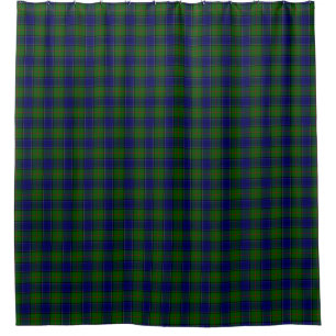 Colquhoun tartan blue green plaid shower curtain