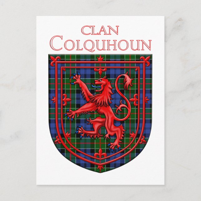 Colquhoun Tartan Scottish Plaid Lion Rampant Postcard (Front)