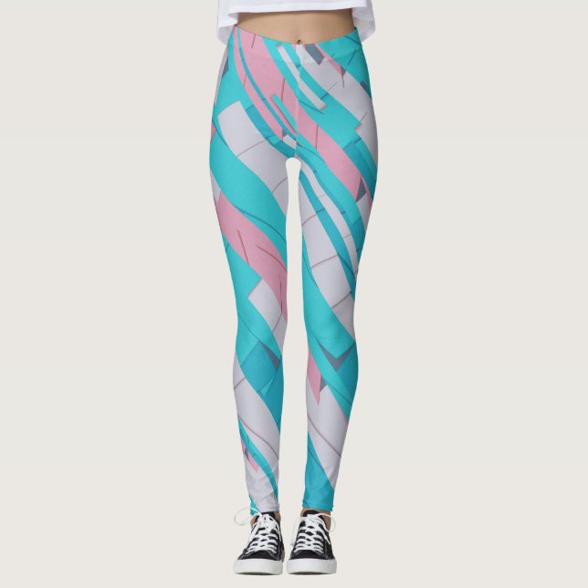 Colrful Abstract Pattern All-Over-Print Leggings (Front)