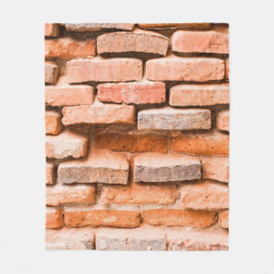 Colse up old brick wall background and texture. ag fleece blanket
