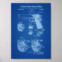 Colt 1911 Firearm Patent - Blueprint