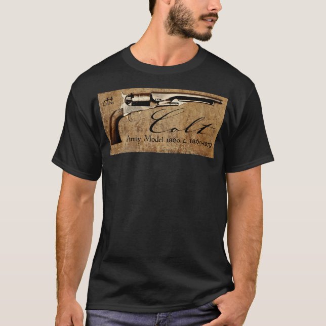 Colt Army Model 1860 Revolver on Parchment T-Shirt (Front)