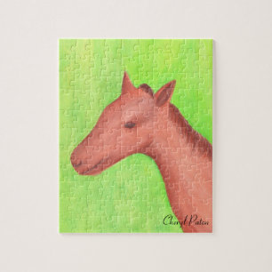 Colt Pony Horse in Watercolor Painting, Puzzle
