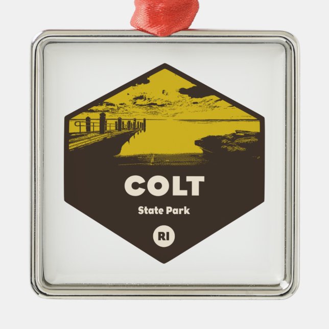 Colt State Park Rhode Island Metal Ornament (Front)