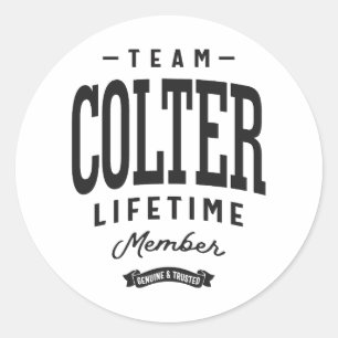 Colter Lifetime Member Personalised Name Colter Classic Round Sticker