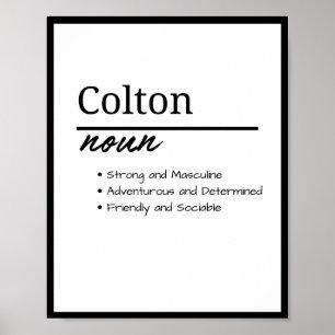 Colton, Boy Personalised Name Definition  Poster