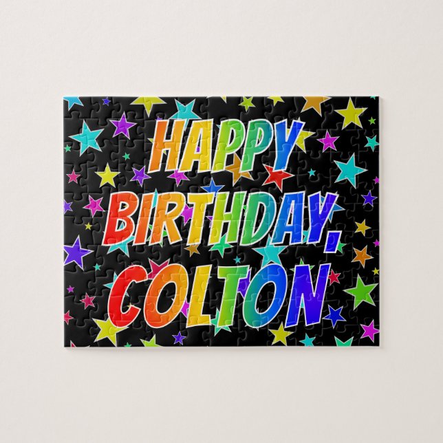"COLTON" First Name, Fun "HAPPY BIRTHDAY" Jigsaw Puzzle (Horizontal)