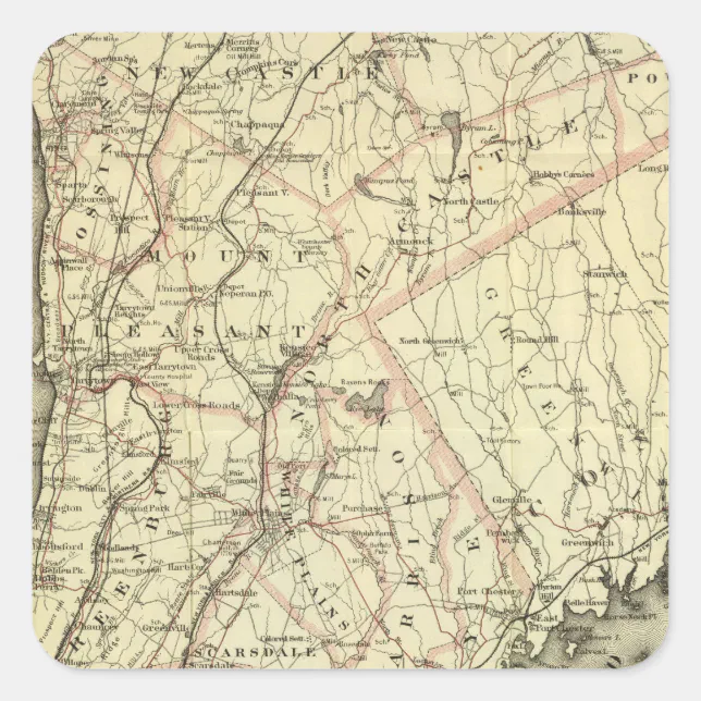 Colton's Driving and Wheeling Map of the US 2 Square Sticker | Zazzle