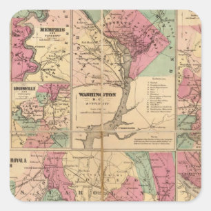 Colton's Plans of US Harbours Square Sticker