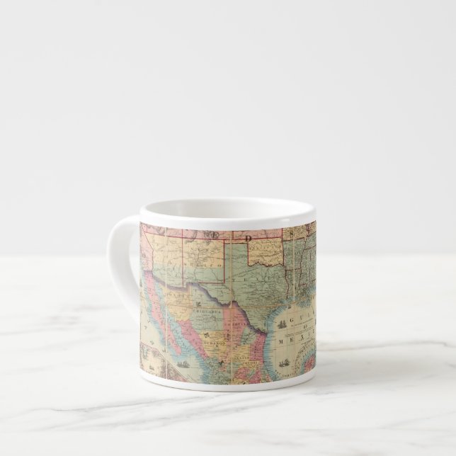 Colton's Railroad And Military Map Espresso Cup (Front Left)