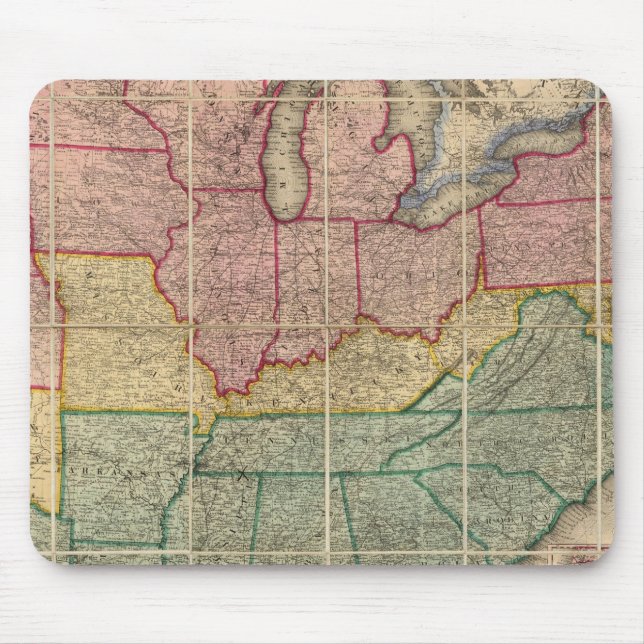 Colton's Railroadand County Map, United States Mouse Pad (Front)