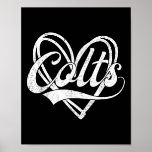 Colts Heart Name Vintage Retro Men Women Kids Girl Poster