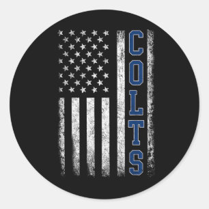 Colts Vintage Retro Men Women Boy Girl Classic Round Sticker